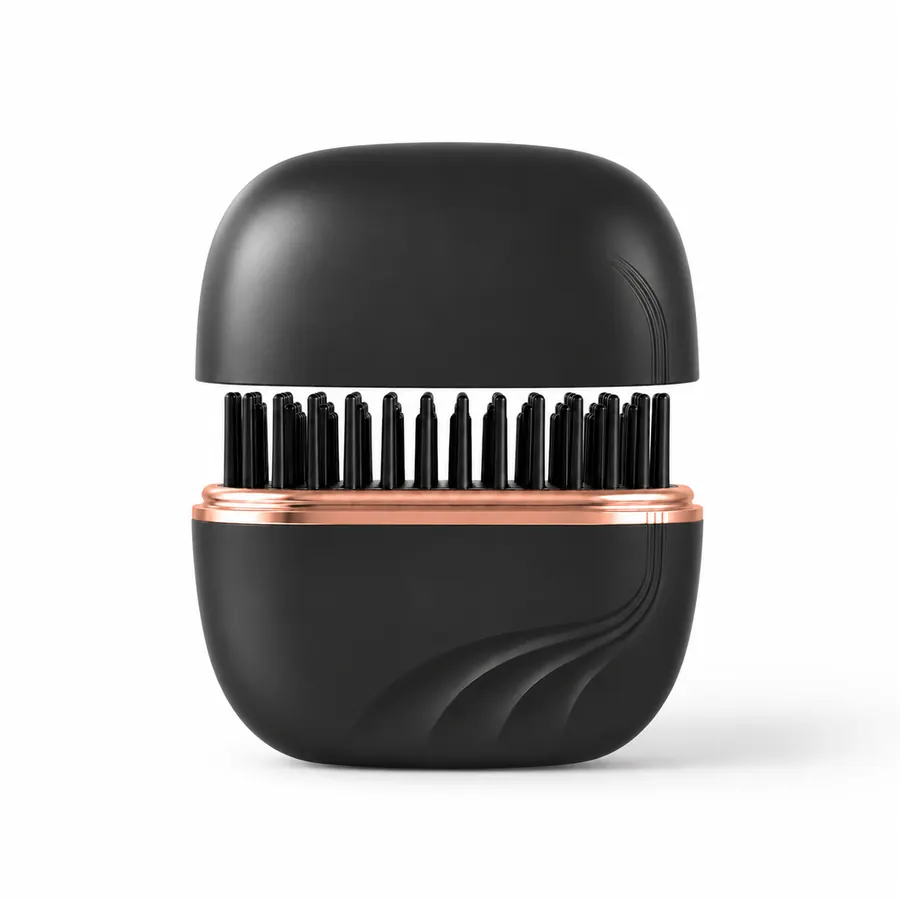 Černý GlowBrush s otevřeným ochranným víčkem